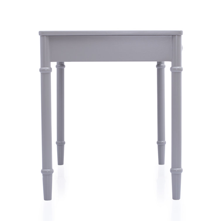 Gray Wooden Kids' Writing Desk with Drawer and Chair