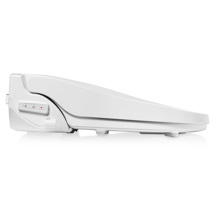White Elongated Heated Bidet Toilet Seat with Remote Control