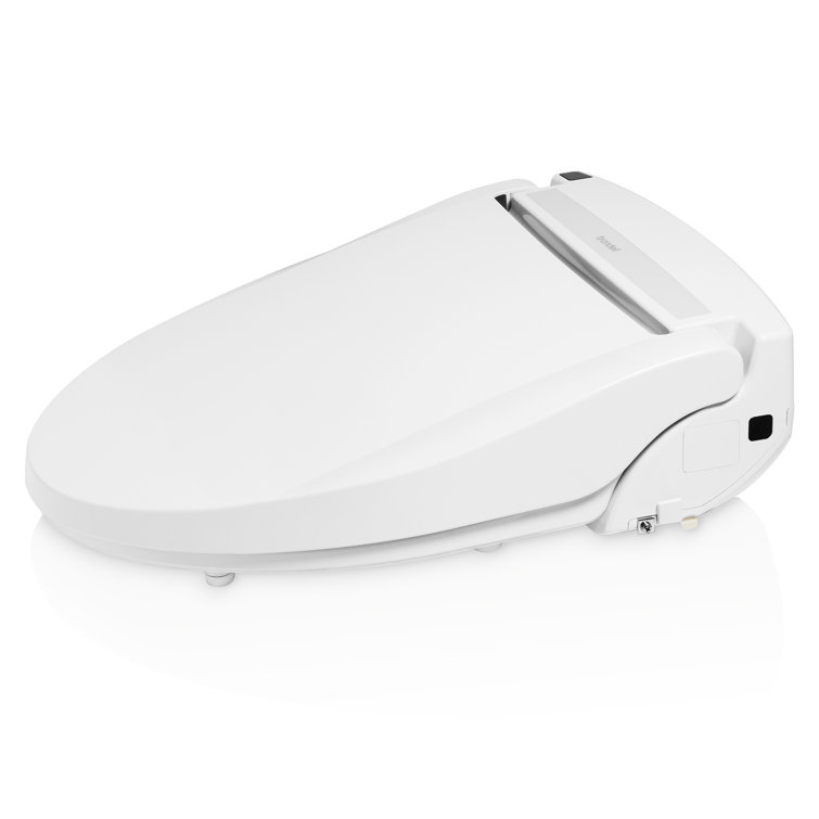 White Elongated Heated Bidet Toilet Seat with Remote Control