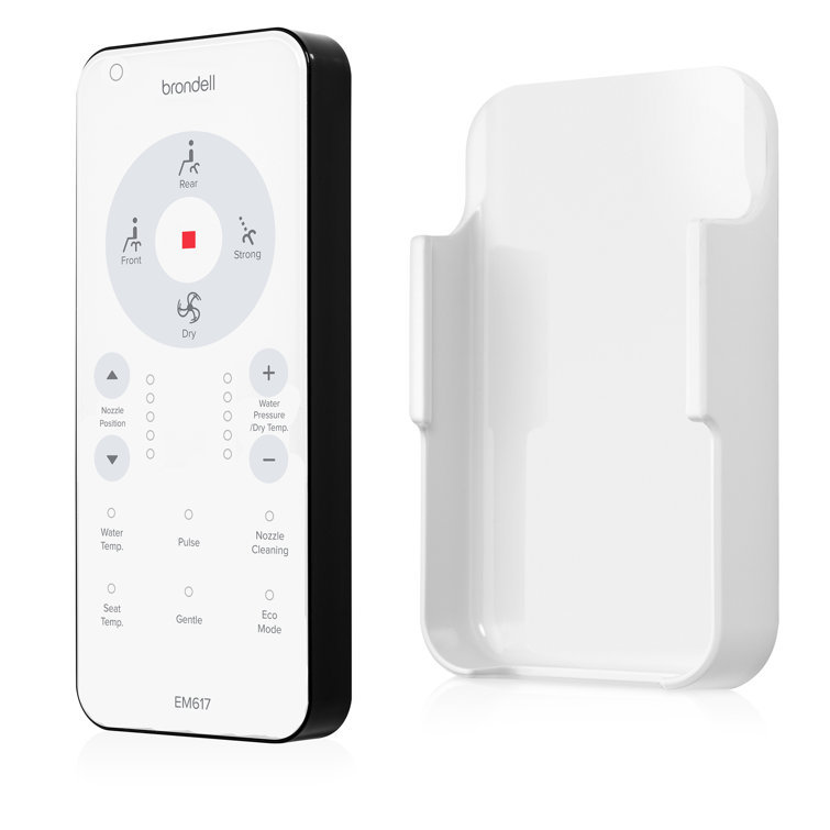 White Elongated Heated Bidet Toilet Seat with Remote Control