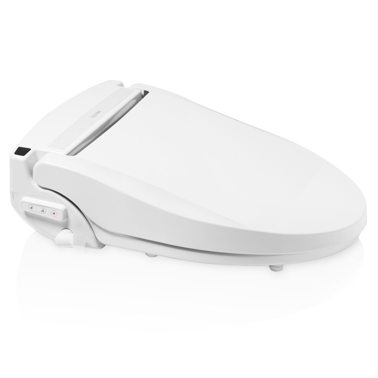 White Round Bidet Seat with Warm Air Dryer and Remote Control