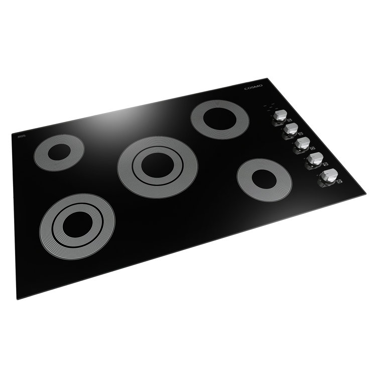 36" Black Ceramic Glass Electric Cooktop with 5 Burners