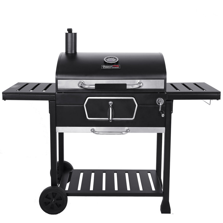 Royal Gourmet Black Stainless Steel 30-Inch Charcoal Grill with Smoker