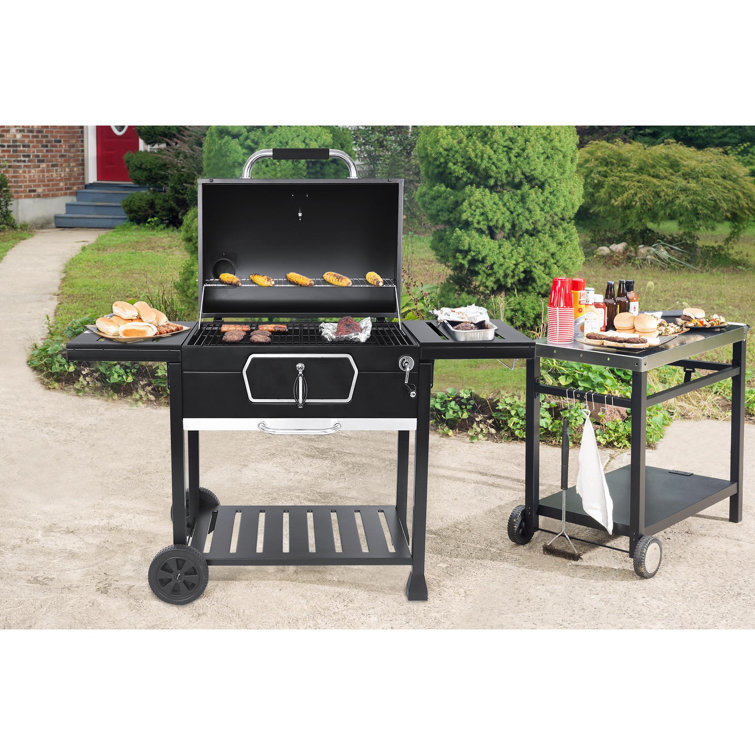 Royal Gourmet Black Stainless Steel 30-Inch Charcoal Grill with Smoker