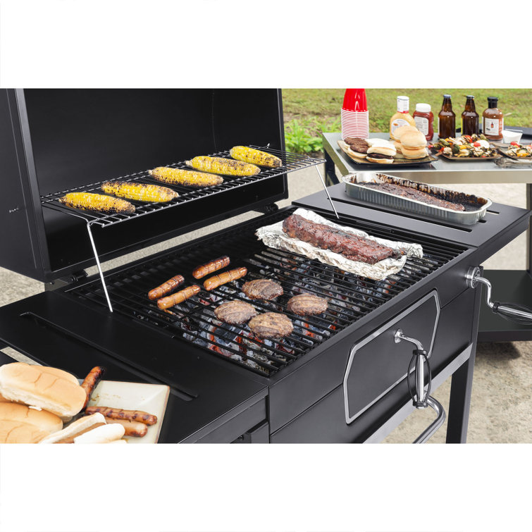 Royal Gourmet Black Stainless Steel 30-Inch Charcoal Grill with Smoker