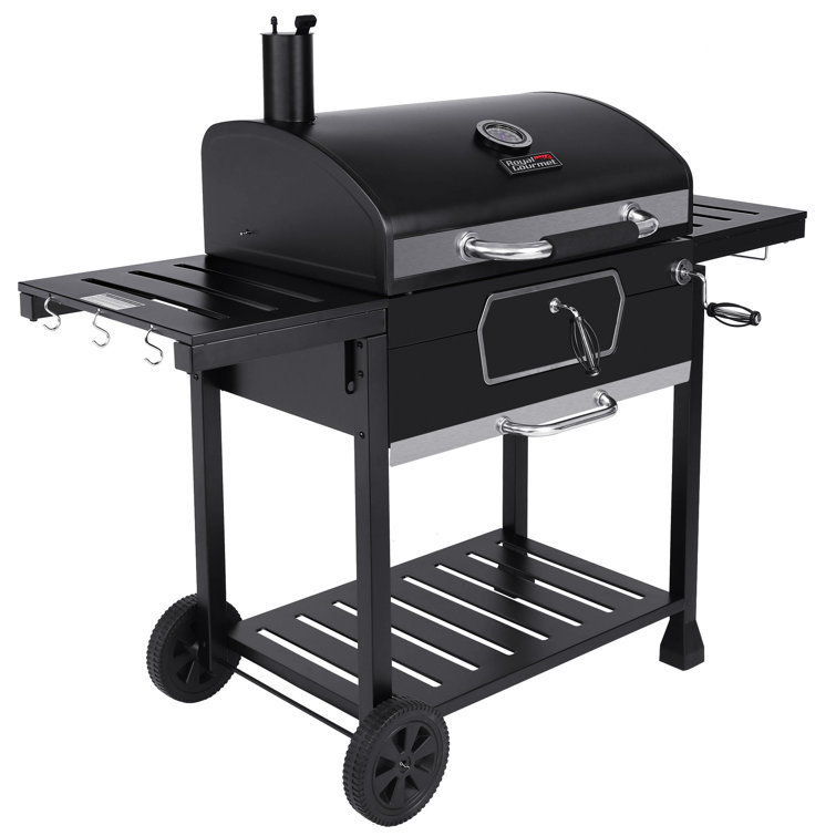 Royal Gourmet Black Stainless Steel 30-Inch Charcoal Grill with Smoker