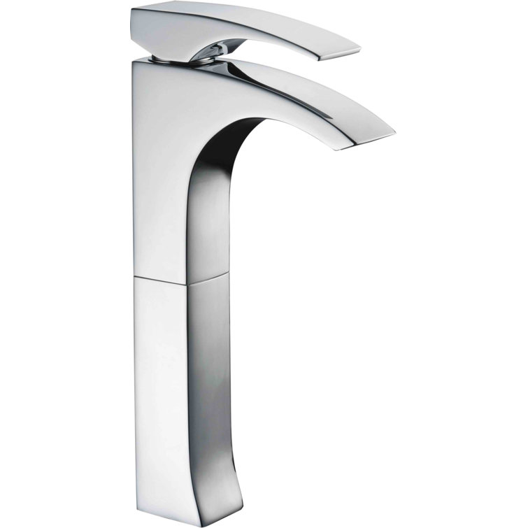 Tall Polished Chrome Single Lever Vessel Sink Faucet