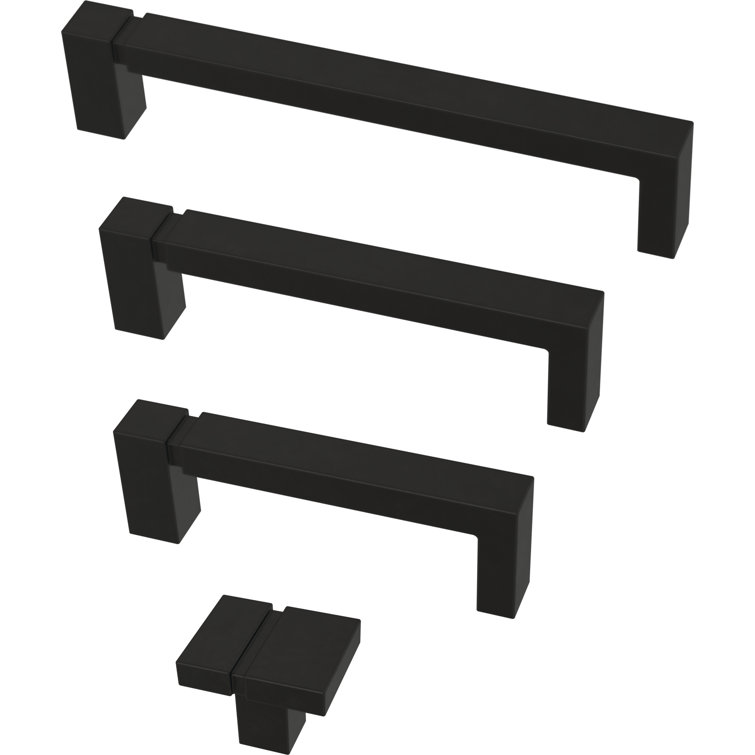 Matte Black Brass Bar Pulls with Mounting Hardware, 10-Pack