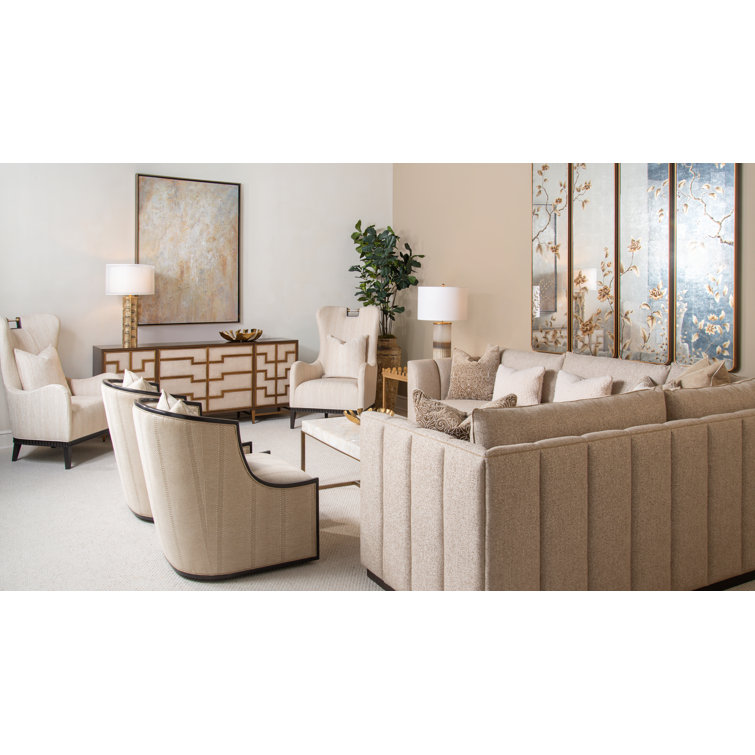 Elegant Rectangular Calcite and Metal Coffee Table