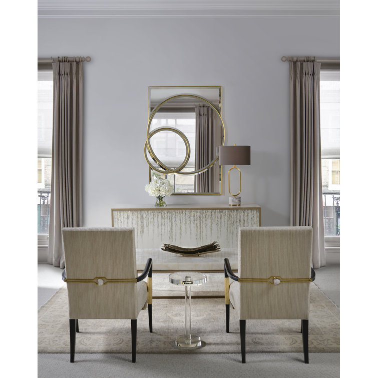 Elegant Rectangular Calcite and Metal Coffee Table