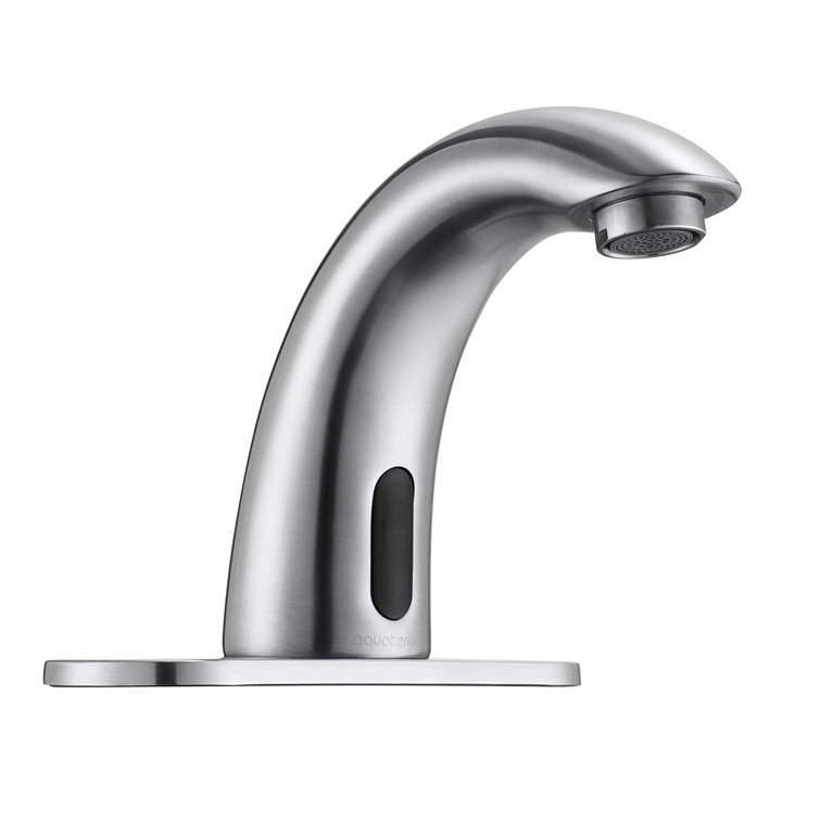 Brushed Nickel Touchless Bathroom Faucet with Drain Assembly
