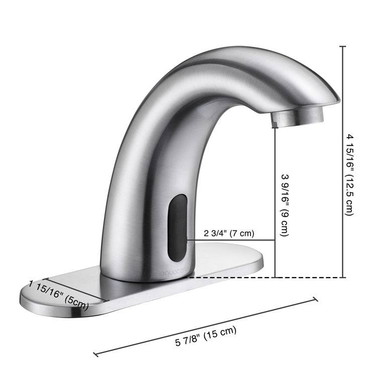 Brushed Nickel Touchless Bathroom Faucet with Drain Assembly