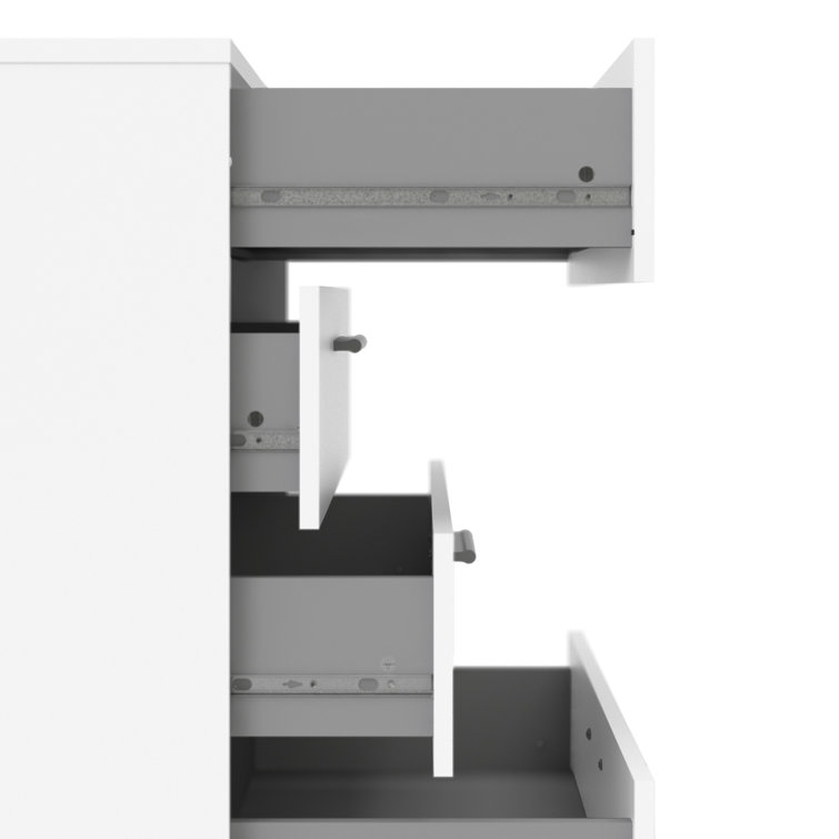 Austin 4-Drawer Sleek White Dresser with Metal Hardware