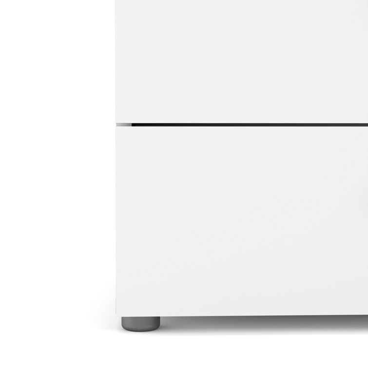 Austin 4-Drawer Sleek White Dresser with Metal Hardware