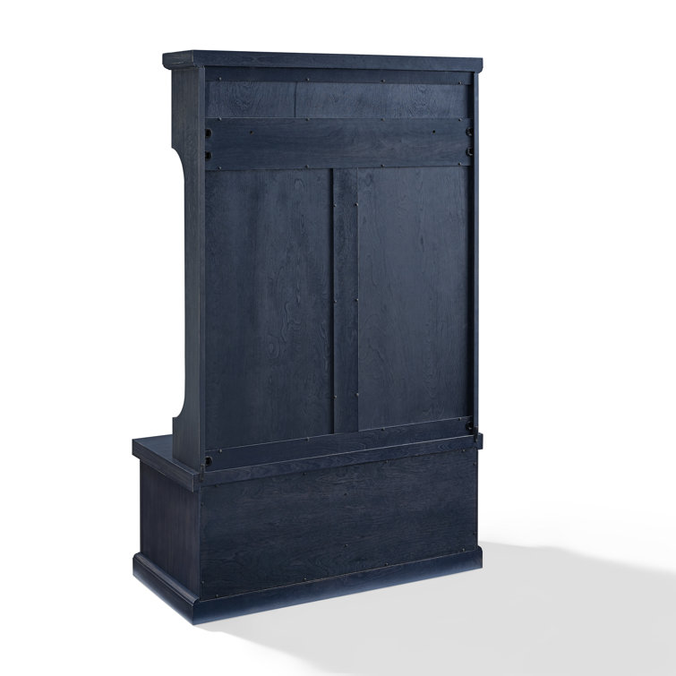 Navy Hall Tree with Bench and Storage Hooks