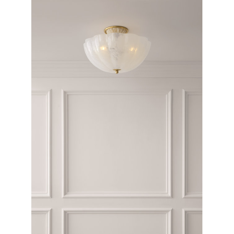 Rosehill Hand-Rubbed Antique Brass 3-Light Semi Flush Mount