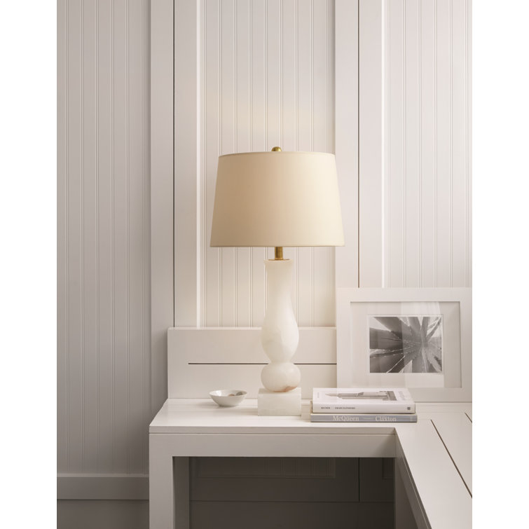 Elegant Crystal Table Lamp with White Fabric Shade