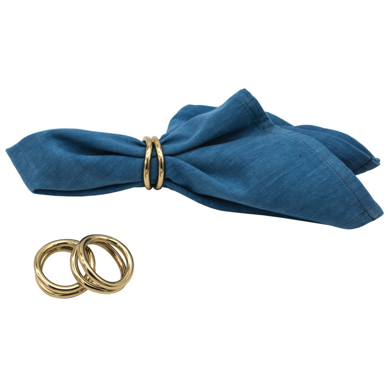 Elegant Gold Metal Loop Napkin Rings Set of 4