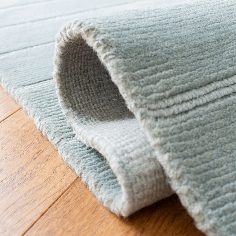Gray Geometric Hand-Knotted Wool 8' x 10' Area Rug