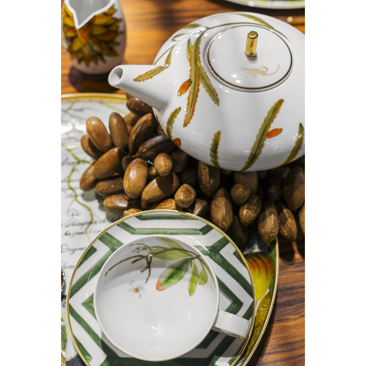 Amazonia Floral Ceramic Teapot with 1335ml Capacity