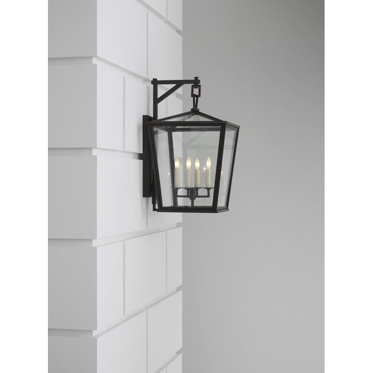 Darlana Bronze and Black Lantern-Style Sconce, 21.25" H