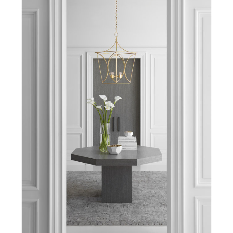 Polished Nickel 4-Light Globe Pendant Lantern