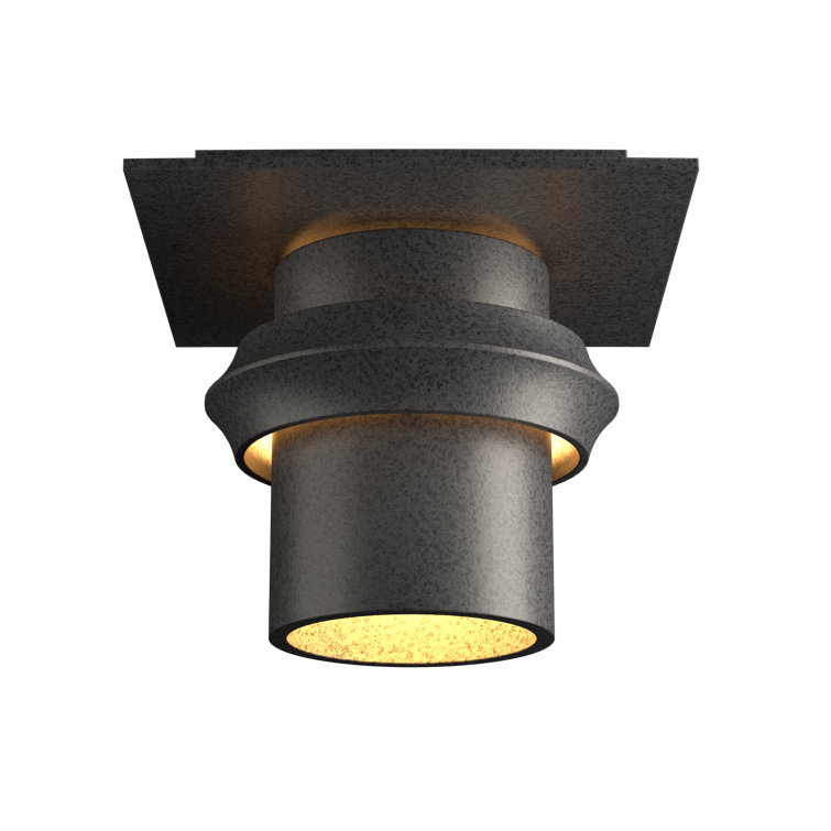 Coastal Black Aluminum 4.9'' H Outdoor Semi Flush Mount