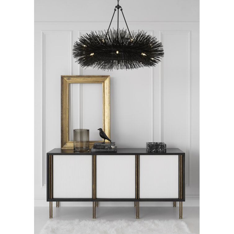 Polished Nickel Crystal 16-Light Chandelier