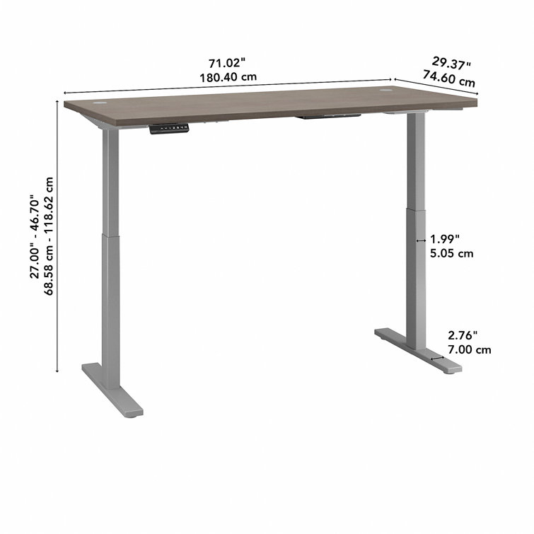 Elevate 72'' White/Black Electric Height Adjustable Standing Desk