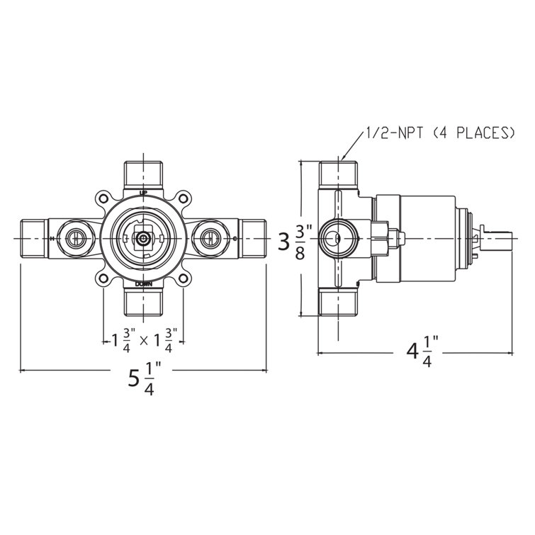 Brass Pressure Balance Shower Valve with Ceramic Disk