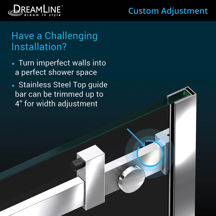 Matte Black Frameless Sliding Tub Door with Clear Glass