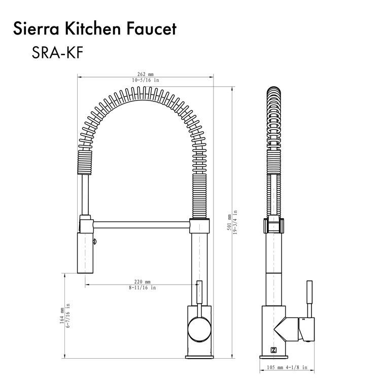 Polished Gold Stainless Steel Kitchen Faucet with Pull-out Spray