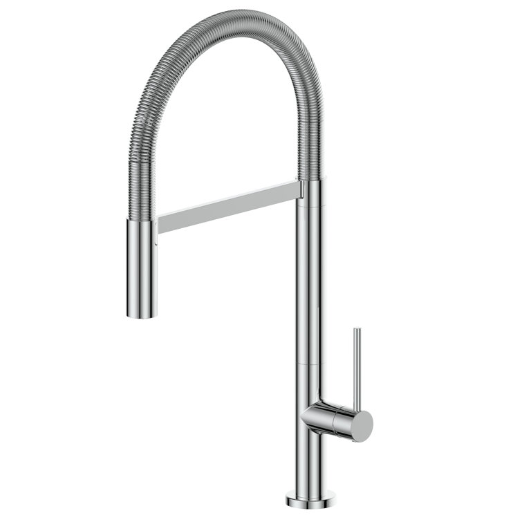 Chrome Pull-Out Spray Kitchen Faucet with Spring Wand