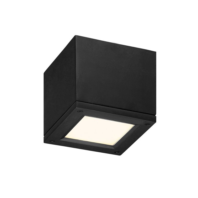 Rubix 5" Square Black Aluminum LED Flush Mount - Energy Star Rated