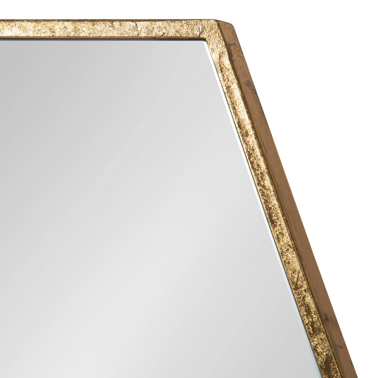 McNeer 22" x 25" Geometric Gold Hexagon Wall Mirror