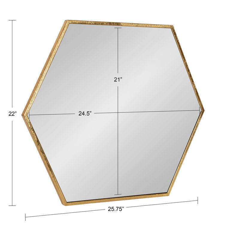 McNeer 22" x 25" Geometric Gold Hexagon Wall Mirror