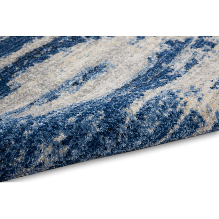 Gray Floral Synthetic Rectangular Easy Care Rug 7'10" x 9'10"