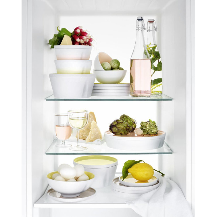 White Porcelain Salad Bowl with Lid, 87 oz