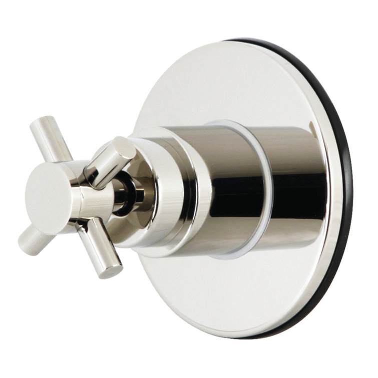 Polished Nickel Cross Handle Wall-Mounted Diverter Valve