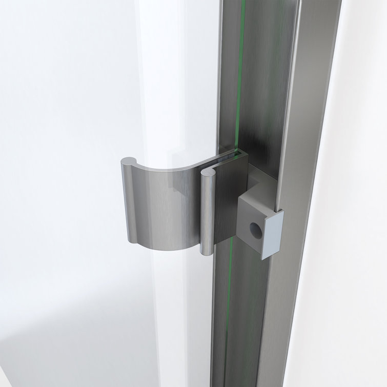 LESE 53" x 67" Brushed Nickel Clear Glass Bypass Shower Door