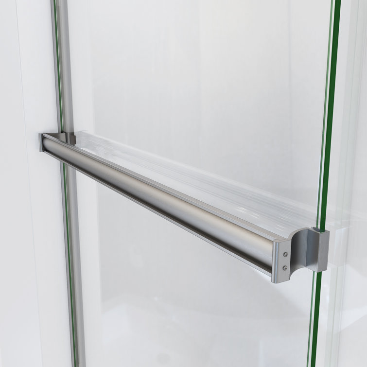 LESE 53" x 67" Brushed Nickel Clear Glass Bypass Shower Door