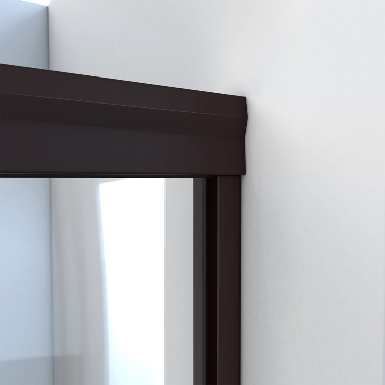 54" x 70" Oil Rubbed Bronze Rain Glass Bypass Shower Door