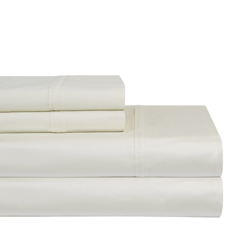 Ivory Twin XL Cotton Deep Pocket Sateen Sheet Set