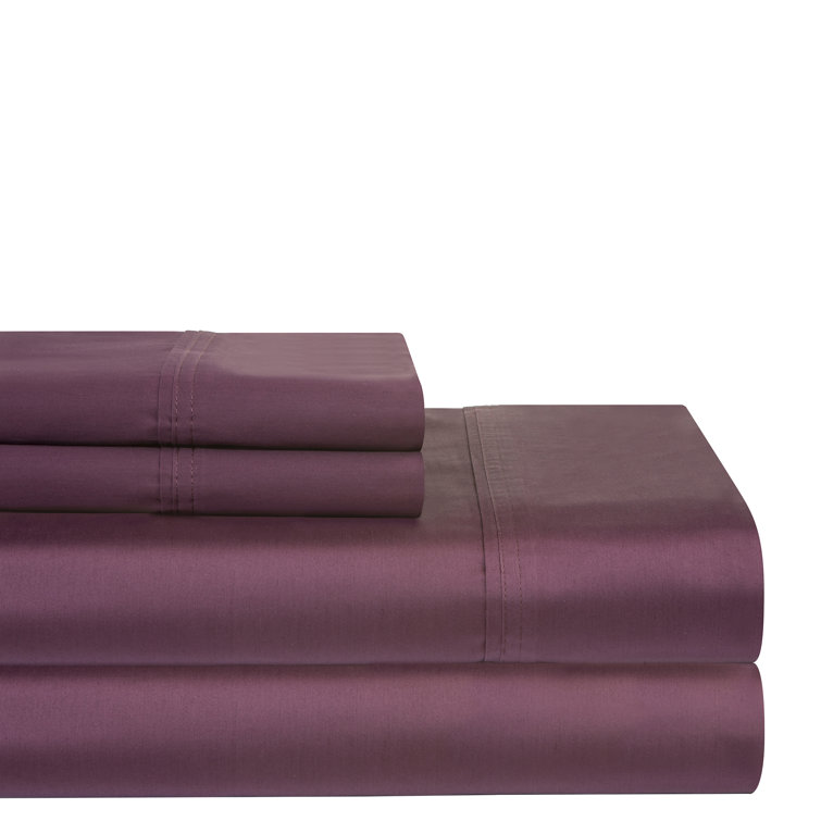 Plum Full Deep Pocket Cotton Sheet Set