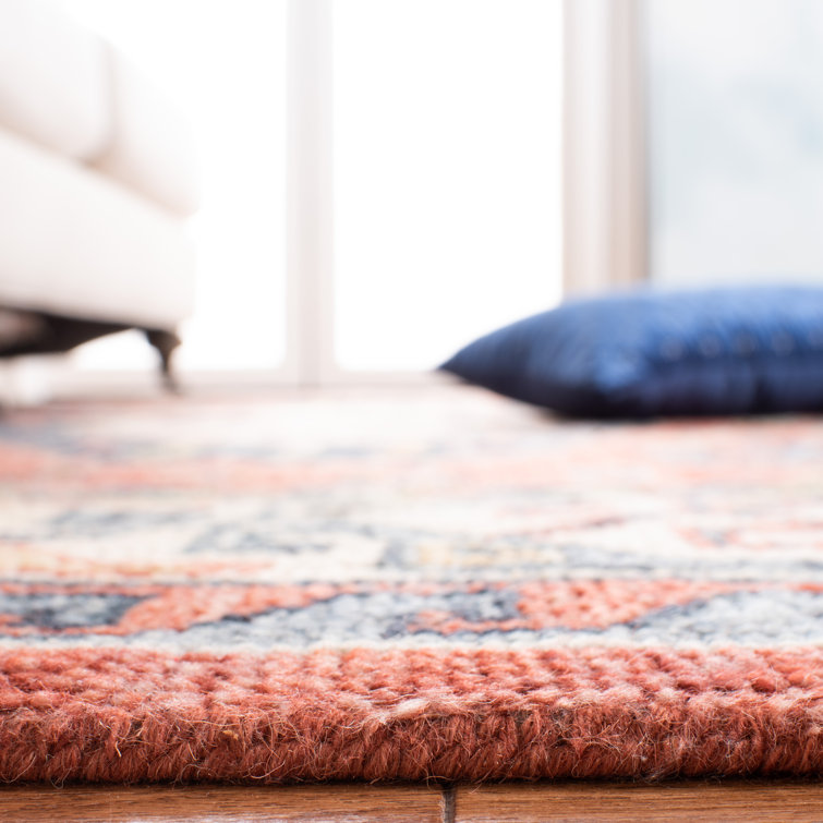 Samarkand Red/Beige 9' x 12' Hand-Knotted Traditional Wool Area Rug