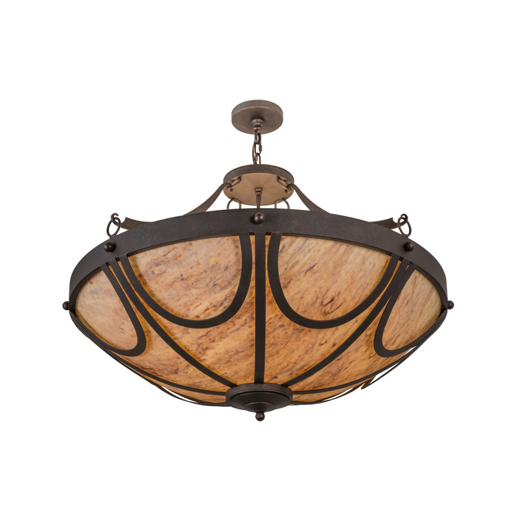 Tawnyrock 42" Gilded Tobacco Glass Pendant Light