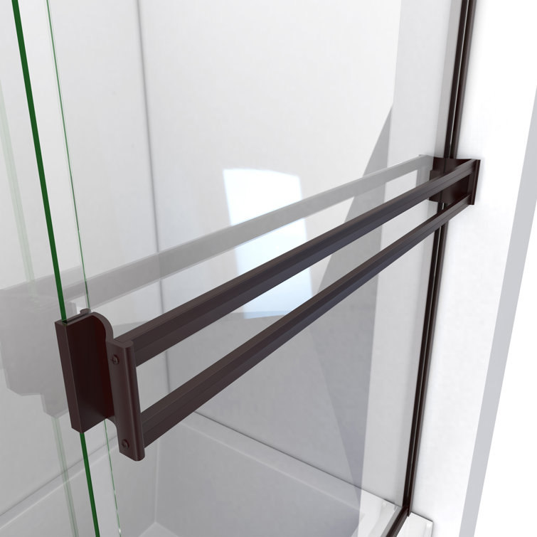 56" x 55" Oil Rubbed Bronze Clear Glass Bypass Tub Door