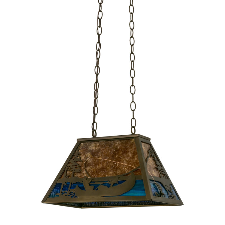 Adirondack Antique Copper & Stained Glass Fisherman Pendant
