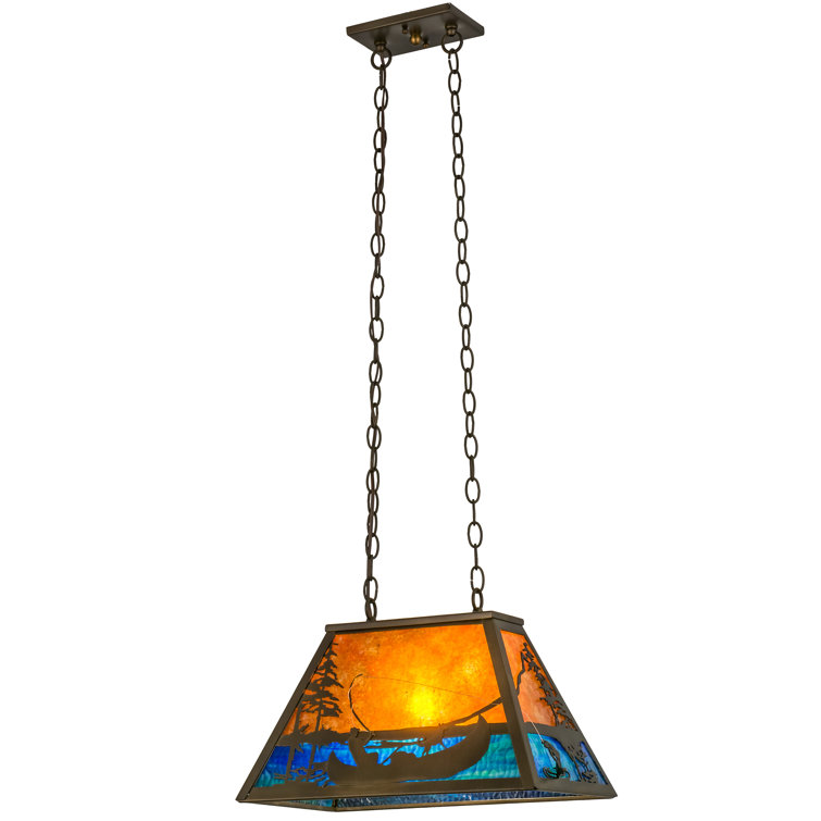 Adirondack Antique Copper & Stained Glass Fisherman Pendant