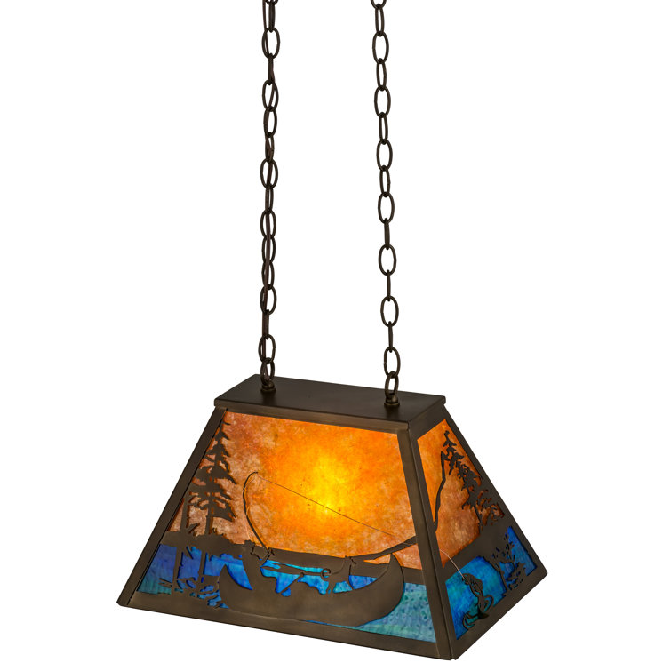 Adirondack Antique Copper & Stained Glass Fisherman Pendant